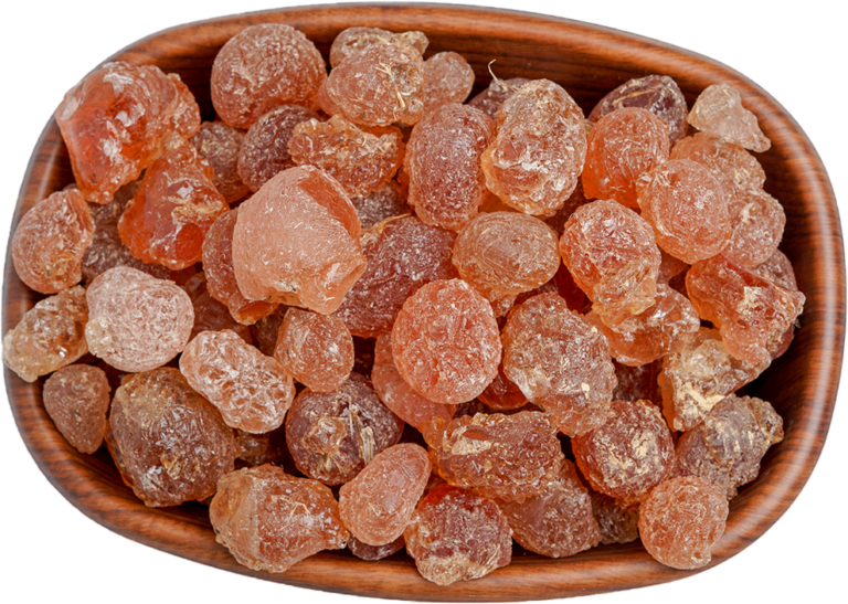 Also known as acacia gum, kordofan, meska, or char goond, it is a natural gum made of the hardened sap of various species of the acacia tree.